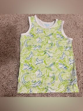 Cat & Jack Lime Green and Blue Dino Tank Top size 5T